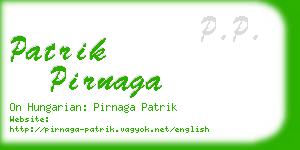 patrik pirnaga business card